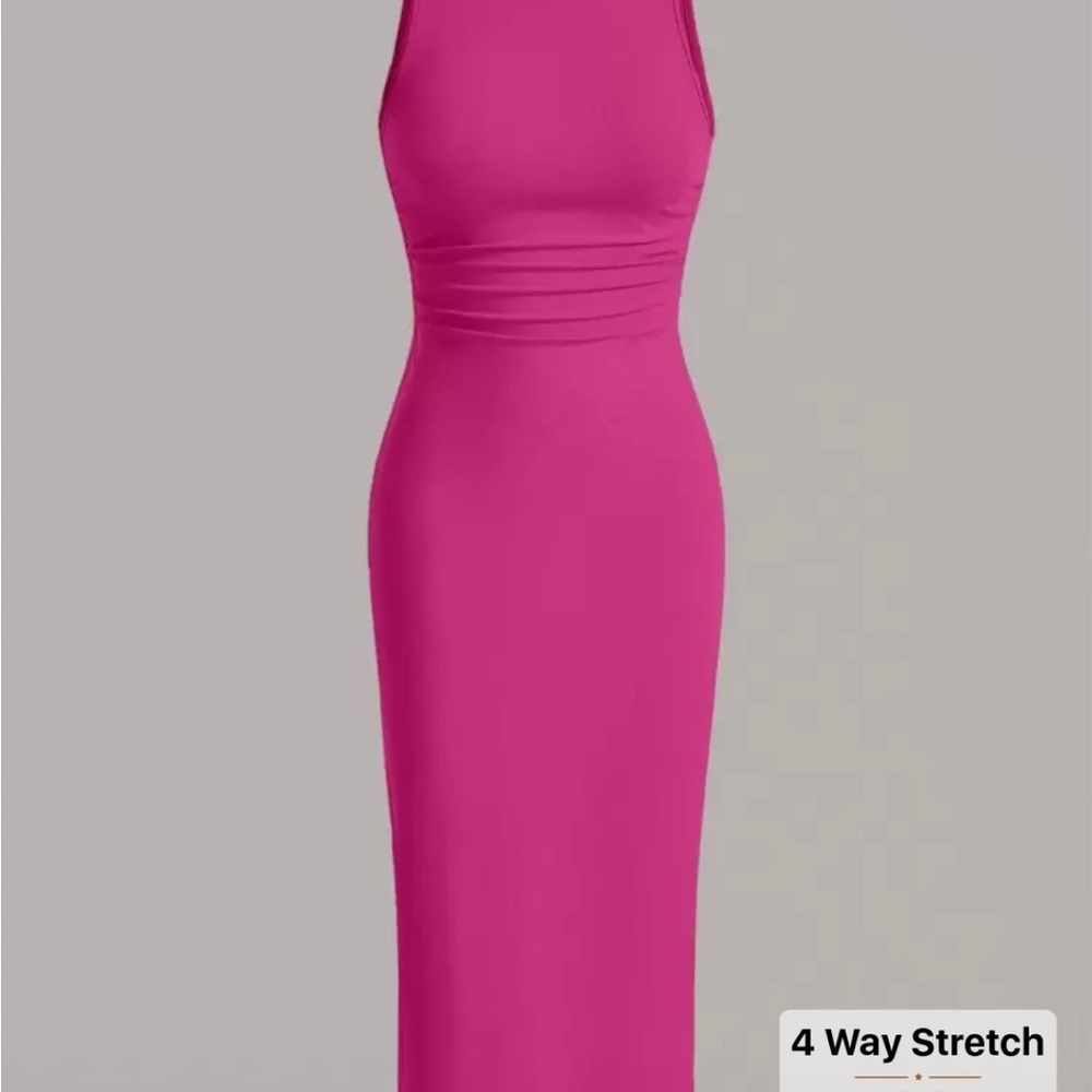 SHEIN Hot Pink Bodycon Maxi Dress